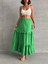 Fırfırlı Brodeli Astarlı Uzun Etek Yeşil S255047 5