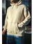 Üç Iplik Penye Kapşonlu Basic Sweatshirt - Bej 3