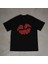 Lips Tasarım Baskılı Siyah Oversize T-Shirt 1
