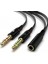 Tek Girişli Kulaklığı Bilgisayara Bağlama, Kulaklık ve Mikrofon Ayırıcı, 1 Dişi 2 Ekek 3.5mm Jak Mikrofonlu Kulaklık Ayırıcı, Çevirici Aux 3.5mm Stereo Dişi x 2 Stereo Erkek Kulaklık Ayırıcı 1