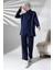 Kadın Mevsimlik Penye Alt Üst Spor ve Rahat Lacivert Ikili Tunik Pantolon Şık Tesettür Takım 3