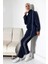 Kadın Mevsimlik Penye Alt Üst Spor ve Rahat Lacivert Ikili Tunik Pantolon Şık Tesettür Takım 4