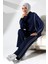 Kadın Mevsimlik Penye Alt Üst Spor ve Rahat Lacivert Ikili Tunik Pantolon Şık Tesettür Takım 5