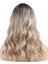 Dalgalı Kısa Perçemli Fiber Sentetik Peruk - Kahve / Platin Ombre ve Röfleli 4
