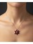 925 Ayar Gümüş Lotus Çiçeği Garnet Renk Taşlı Kolye 1
