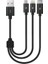 Alumicable Mini Trio Lightning Micro USB 30CM Şarj Kablosu, Siyah 1