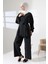 Kadın 100% Pamuk Modal Siyah Kimono Pantolon Tesettür Takım 1