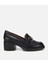 01AYH312800A100 KADIN Deri Siyah Tokalı Yüksek Topuklu Klasik Loafer 1
