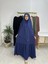 Ferace & Abaya Sufle Eşarp ve Iki Kat Büzgülü Elbise Takım.hijab .hac ve Umre Için Uygundur Indigo 1