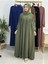 Şallı ve Üsten Robalı,kemerli Elbise Takım .hijap ,abaya (Hac ve Umre Için Uygundur) Yeşil 2