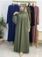 Şallı ve Üsten Robalı,kemerli Elbise Takım .hijap ,abaya (Hac ve Umre Için Uygundur) Yeşil 3