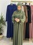 Şallı ve Üsten Robalı,kemerli Elbise Takım .hijap ,abaya (Hac ve Umre Için Uygundur) Yeşil 6