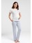 Kadın Lohusa Süprem Kumaş Kısa Kollu Yakası Düğmeli Ikili Pijama Takımı 2