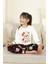 Kız Çocuk Ayıcık Baskılı %100 Pamuk Interlok Kumaş Pijama Takımı 12347 2