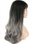 Kahküllü Uzun Dalgalı Fiber Sentetik Peruk - Siyah Gri Ombreli 3