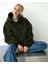 Kadın Rahat Oversize 3 Iplik Pamuklu Şardonlu Kanguru Cep Kapşonlu Sweatshirt 3