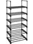 6 Katlı Ayakkabı Rafı, Metal Ayakkabı Rafı, 12-15 Çift Ayakkabı Için Ayakkabı Düzenleyici, Istiflenebilir, Koridor, Oturma Odası, Yatak Odası Için, 30 x 45 x 106 Cm, Siyah LSA23BK 1