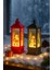 Yeni Yıl Noel Temalı 2 Li Set Işıklı Yılbaşı Feneri Noel Baba Kardan Adam Figürlü Kandili Fener 14CM 1