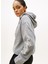 Kapüşon Yaka Baskılı Gri Kadın Sweatshırt WW0WW46127P61 3
