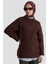 Düz Triko 25KD6001 Kahverengi 4