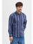 Erkek Dikine Çizgili Melanj Button Down Regular Fit Pamuk Polyester Gömlek 2