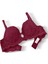 Dantelli Dekolte Sütyen Külot Takım Push Up, 2451 Vişne Rengi 3
