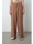 Kadın Yatay Şerit Taş Işlemeli Düz Renk Beli Lastikli Bol Paça Pantolon 1