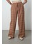 Kadın Yatay Şerit Taş Işlemeli Düz Renk Beli Lastikli Bol Paça Pantolon 2