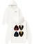 Gitar Penası Tasarım Baskılı Oversize Beyaz Kapüşonlu Sweatshirt 1