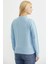 Düğmeli Sıfır Yaka Triko Hırka - Mavi 5