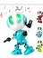 Metal Ses Kaydı Yapabilen Etkileşimli Işıklı USB Şarjlı Aktivite Eğitici Oyuncak Robot 7