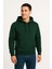 Erkek Üç Iplik Kapüşonlu Kanguru Cepli Sweatshirt Hoodie - Haki 5