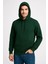 Erkek Üç Iplik Kapüşonlu Kanguru Cepli Sweatshirt Hoodie - Haki 6