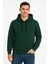 Erkek Üç Iplik Kapüşonlu Kanguru Cepli Sweatshirt Hoodie - Haki 7