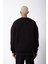 Unisex Biskilet Yaka Üç Iplik Sweatshirt - Siyah 2