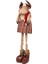 Yılbaşı Süsü, Geyik Kadın, Kahverengi - Etekli, Uzayan Ayaklı, 36X80- 4