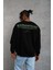 Erkek Oversize Sweatshirt – Siyah Renk | Ön ve Sırt Baskılı, Üç Iplik Içi Pamuklu Kumaş, Rahat Kalıp, Ribanalı Kışlık Sweat | Winagain Polizei Serisi - Siyah 2