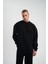 Uzun Kol Bisiklet Yaka Basic Sweatshirt - Siyah 2