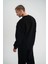 Uzun Kol Bisiklet Yaka Basic Sweatshirt - Siyah 3