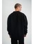 Uzun Kol Bisiklet Yaka Basic Sweatshirt - Siyah 6