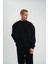 Uzun Kol Bisiklet Yaka Basic Sweatshirt - Siyah 7