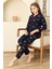 Kız Çocuk Pat Yakalı-Baskılı ve Düğme KAPAMALI-%100 Pamuk Pijama Takımı 12352 1