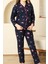 Kız Çocuk Pat Yakalı-Baskılı ve Düğme KAPAMALI-%100 Pamuk Pijama Takımı 12352 2