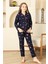 Kız Çocuk Pat Yakalı-Baskılı ve Düğme KAPAMALI-%100 Pamuk Pijama Takımı 12352 4