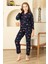 Kız Çocuk Pat Yakalı-Baskılı ve Düğme KAPAMALI-%100 Pamuk Pijama Takımı 12352 5