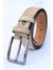 Hakiki Süet Deri Bej Erkek Kemer 3,5 cm Orijinal Klasik Kumaş Pantolon Kemeri 1