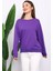 Mor Bisiklet Yaka İki İplik Sweatshirt 1