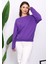 Mor Bisiklet Yaka İki İplik Sweatshirt 3