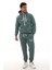 Petrol Şık Içi Polarlı Erkek Eşofman Takımı Paça Lastikli Cepli Kapüşonlu Nakış Detaylı Compact Takım 1