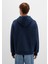 Erkek Logolu Kapüşonlu Fermuarlı Sweatshirt M066979 Lacivert 4